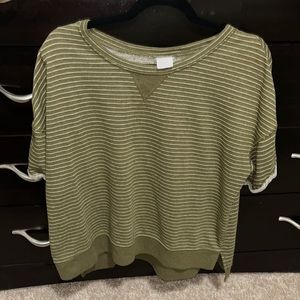 Green Striped Sweater Shirt